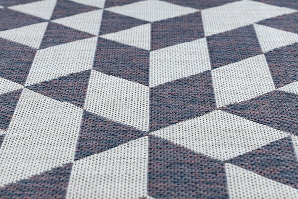 Dywany Łuszczów, Kusový koberec Sion Sisal Triangles 22373 ecru/blue-pink – na von aj na doma, 80x150, viacfarebná, chodba / predsieň