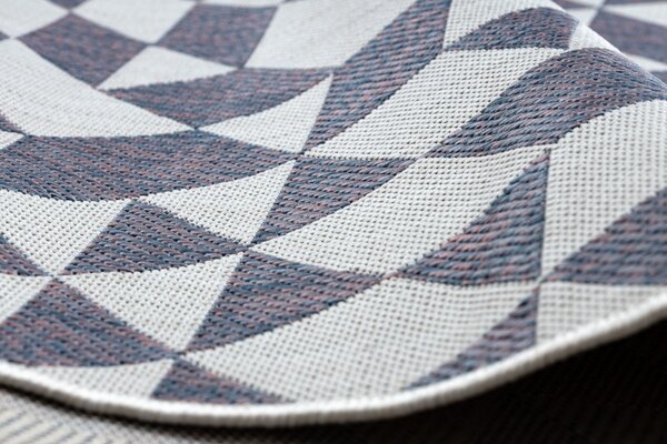 Dywany Łuszczów, Kusový koberec Sion Sisal Triangles 22373 ecru/blue-pink – na von aj na doma, 80x150, viacfarebná, chodba / predsieň
