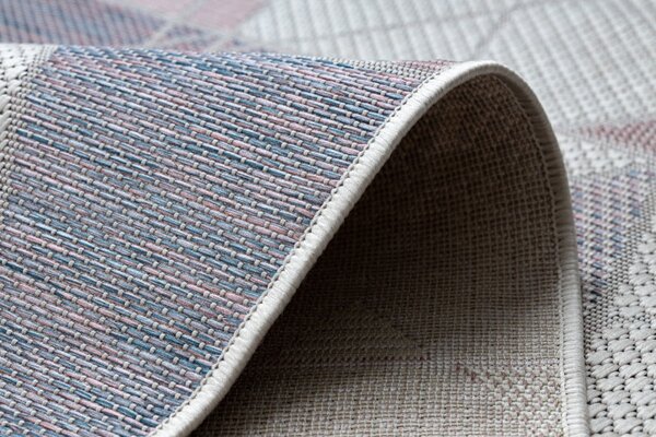 Dywany Łuszczów , Kusový koberec Sion Sisal Triangles B3006A ecru/pink – na von aj na doma, 80x150, ružová, chodba / predsieň