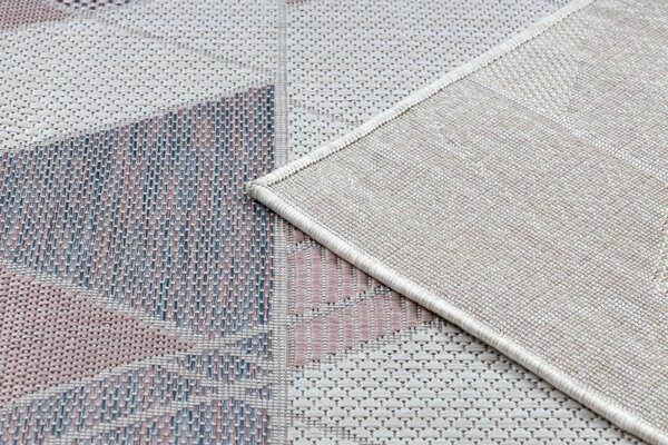 Dywany Łuszczów , Kusový koberec Sion Sisal Triangles B3006A ecru/pink – na von aj na doma, 80x150, ružová, chodba / predsieň