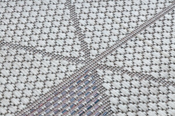 Dywany Łuszczów , Kusový koberec Sion Sisal Triangles B3006A ecru/pink – na von aj na doma, 80x150, ružová, chodba / predsieň