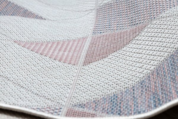 Dywany Łuszczów , Kusový koberec Sion Sisal Triangles B3006A ecru/pink – na von aj na doma, 80x150, ružová, chodba / predsieň