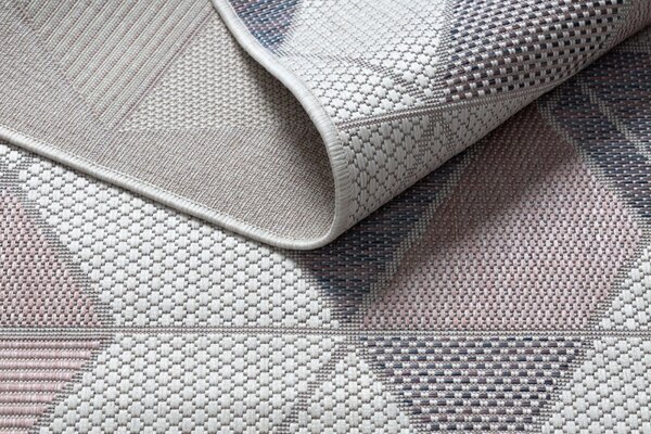 Dywany Łuszczów , Kusový koberec Sion Sisal Triangles B3006A ecru/pink – na von aj na doma, 80x150, ružová, chodba / predsieň