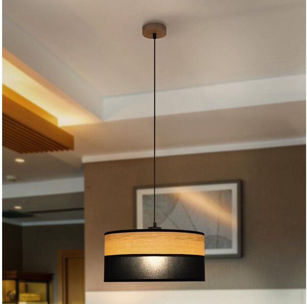 Luster na lanku ALBA 1xE27/15W/230V pr. 45 cm čierna/hnedá