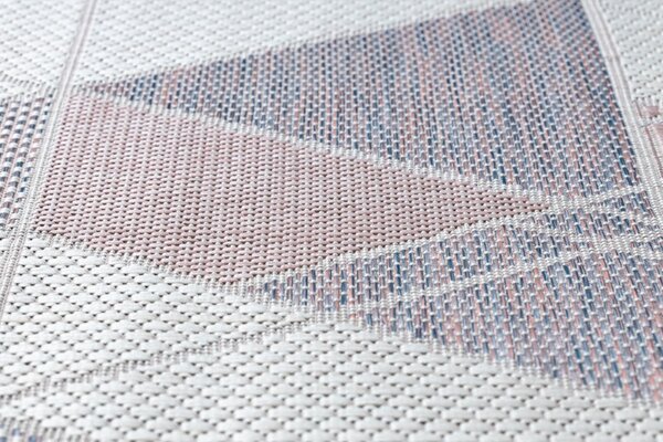 Dywany Łuszczów , Kusový koberec Sion Sisal Triangles B3006A ecru/pink – na von aj na doma, 80x150, ružová, chodba / predsieň