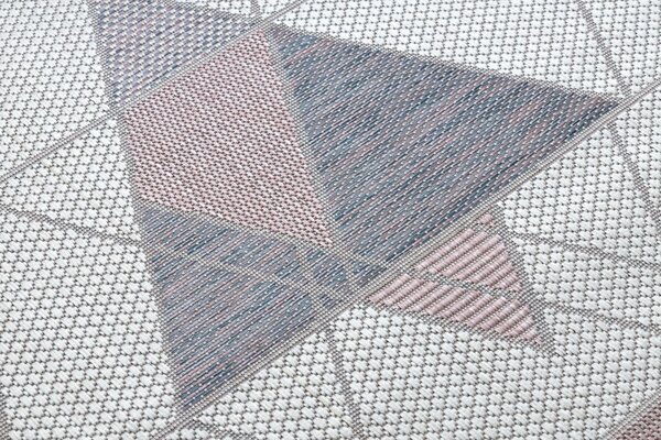 Dywany Łuszczów , Kusový koberec Sion Sisal Triangles B3006A ecru/pink – na von aj na doma, 80x150, ružová, chodba / predsieň