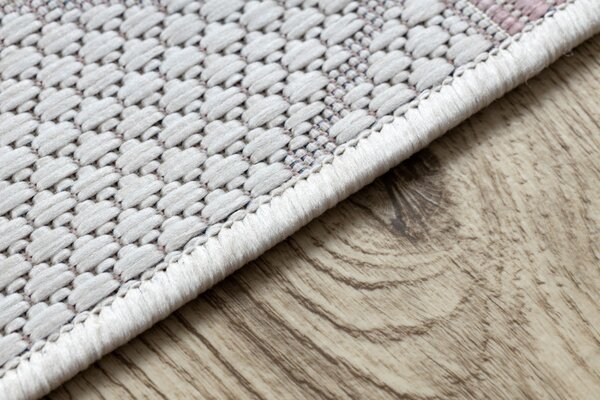 Dywany Łuszczów , Kusový koberec Sion Sisal Triangles B3006A ecru/pink – na von aj na doma, 80x150, ružová, chodba / predsieň