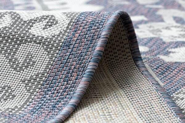 Dywany Łuszczów , Kusový koberec Sion Sisal Aztec 3007 blue/pink/ecru – na von aj na doma, 80x150, modrá, chodba / predsieň
