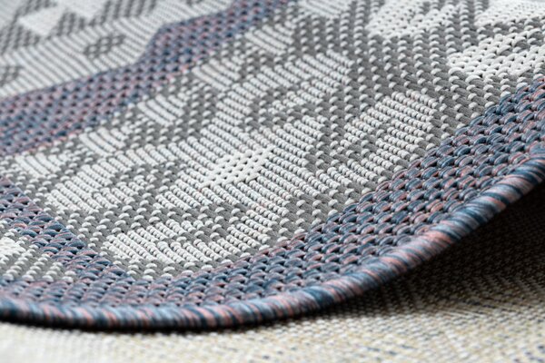 Dywany Łuszczów , Kusový koberec Sion Sisal Aztec 3007 blue/pink/ecru – na von aj na doma, 80x150, modrá, chodba / predsieň