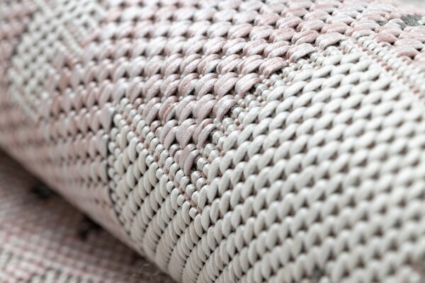 Dywany Łuszczów, Kusový koberec Sion Sisal Aztec 3007 pink/ecru – na von aj na doma, 80x150, ružová, chodba / predsieň