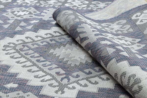 Dywany Łuszczów , Kusový koberec Sion Sisal Aztec 3007 blue/pink/ecru – na von aj na doma, 80x150, modrá, chodba / predsieň
