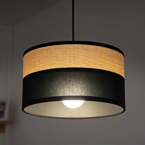 Luster na lanku ALBA 1xE27/15W/230V pr. 20 cm čierna/hnedá