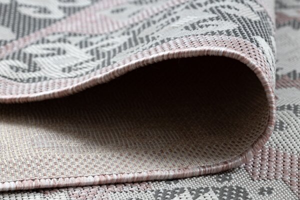 Dywany Łuszczów, Kusový koberec Sion Sisal Aztec 3007 pink/ecru – na von aj na doma, 80x150, ružová, chodba / predsieň