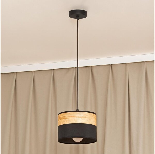 Luster na lanku ALBA 1xE27/15W/230V pr. 20 cm čierna/hnedá
