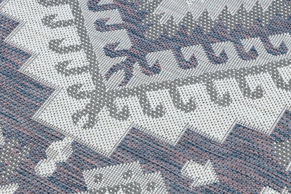 Dywany Łuszczów , Kusový koberec Sion Sisal Aztec 3007 blue/pink/ecru – na von aj na doma, 80x150, modrá, chodba / predsieň