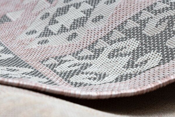Dywany Łuszczów, Kusový koberec Sion Sisal Aztec 3007 pink/ecru – na von aj na doma, 80x150, ružová, chodba / predsieň