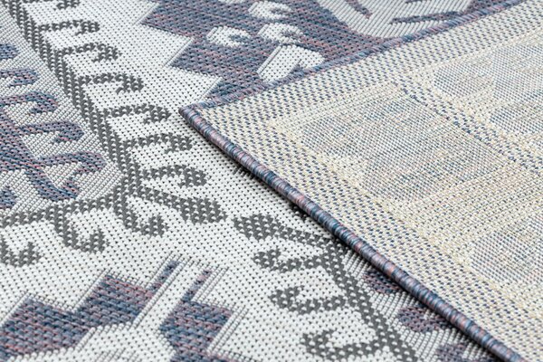 Dywany Łuszczów , Kusový koberec Sion Sisal Aztec 3007 blue/pink/ecru – na von aj na doma, 80x150, modrá, chodba / predsieň