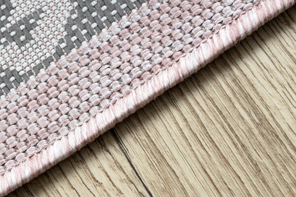 Dywany Łuszczów, Kusový koberec Sion Sisal Aztec 3007 pink/ecru – na von aj na doma, 80x150, ružová, chodba / predsieň