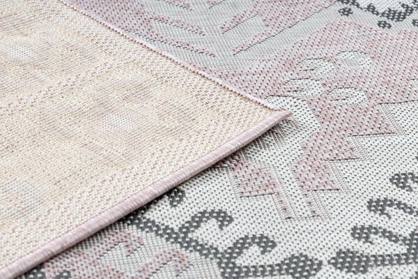 Dywany Łuszczów, Kusový koberec Sion Sisal Aztec 3007 pink/ecru – na von aj na doma, 80x150, ružová, chodba / predsieň