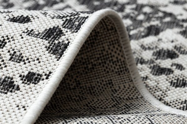Dywany Łuszczów , Kusový koberec Sion Sisal Snake`s skin 22162 ecru/black – na von aj na doma, 80x150, šedá, chodba / predsieň