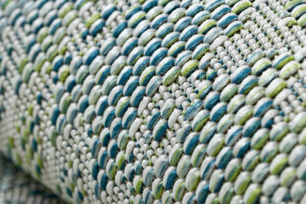 Dywany Łuszczów , Kusový koberec Sion Sisal Aztec 22184 green/blue/ecru – na von aj na doma, 80x150, zelená, chodba / predsieň