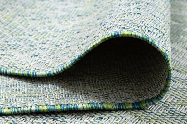 Dywany Łuszczów , Kusový koberec Sion Sisal Aztec 22184 green/blue/ecru – na von aj na doma, 80x150, zelená, chodba / predsieň
