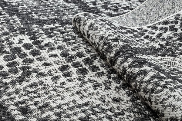 Dywany Łuszczów , Kusový koberec Sion Sisal Snake`s skin 22162 ecru/black – na von aj na doma, 80x150, šedá, chodba / predsieň