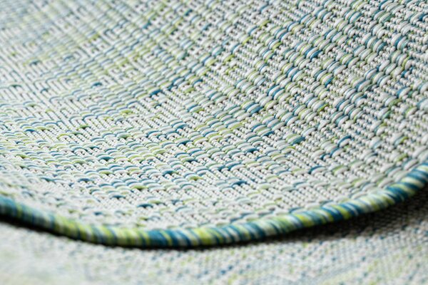 Dywany Łuszczów , Kusový koberec Sion Sisal Aztec 22184 green/blue/ecru – na von aj na doma, 80x150, zelená, chodba / predsieň