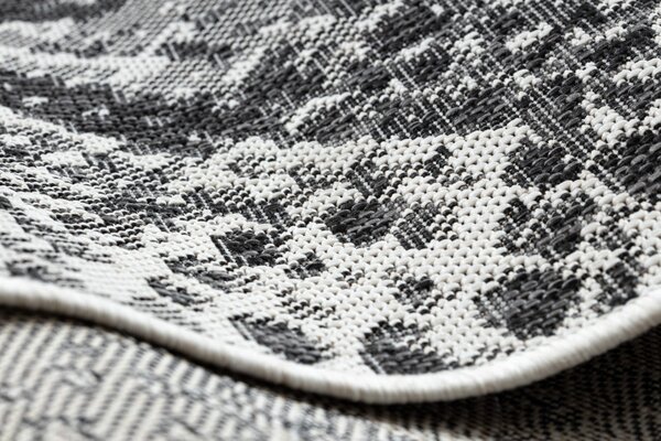 Dywany Łuszczów , Kusový koberec Sion Sisal Snake`s skin 22162 ecru/black – na von aj na doma, 80x150, šedá, chodba / predsieň
