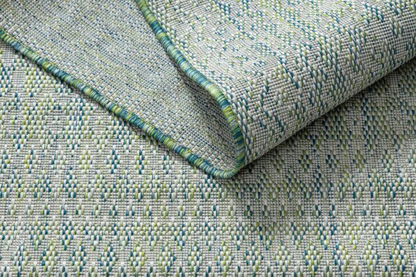 Dywany Łuszczów , Kusový koberec Sion Sisal Aztec 22184 green/blue/ecru – na von aj na doma, 80x150, zelená, chodba / predsieň