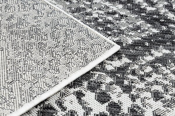 Dywany Łuszczów , Kusový koberec Sion Sisal Snake`s skin 22162 ecru/black – na von aj na doma, 80x150, šedá, chodba / predsieň