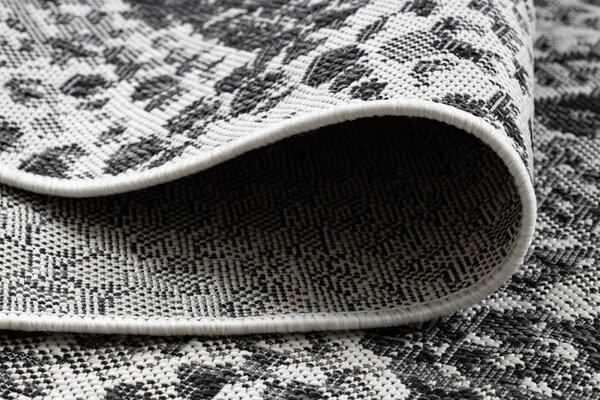 Dywany Łuszczów , Kusový koberec Sion Sisal Snake`s skin 22162 ecru/black – na von aj na doma, 80x150, šedá, chodba / predsieň