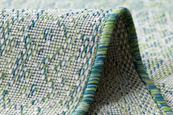 Dywany Łuszczów , Kusový koberec Sion Sisal Aztec 22184 green/blue/ecru – na von aj na doma, 80x150, zelená, chodba / predsieň