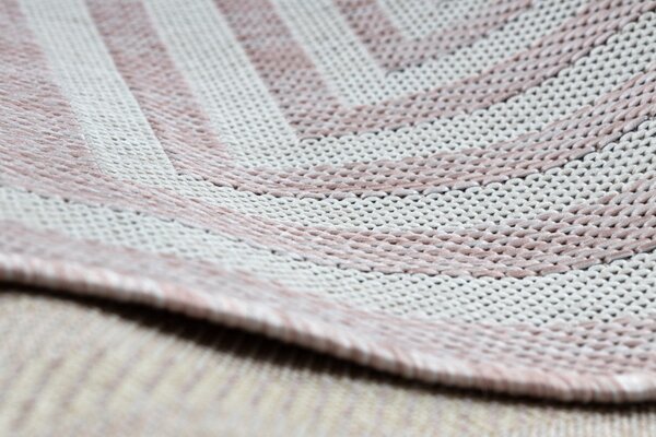 Dywany Łuszczów , Kusový koberec Sion Sisal Labirinth 22376 pink/ecru – na von aj na doma, 80x150, ružová, chodba / predsieň