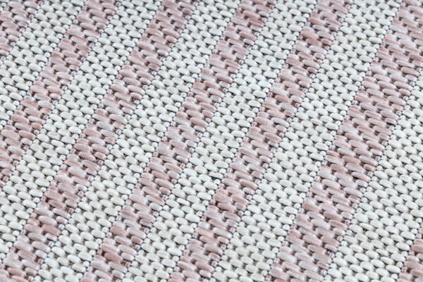 Dywany Łuszczów , Kusový koberec Sion Sisal Labirinth 22376 pink/ecru – na von aj na doma, 80x150, ružová, chodba / predsieň