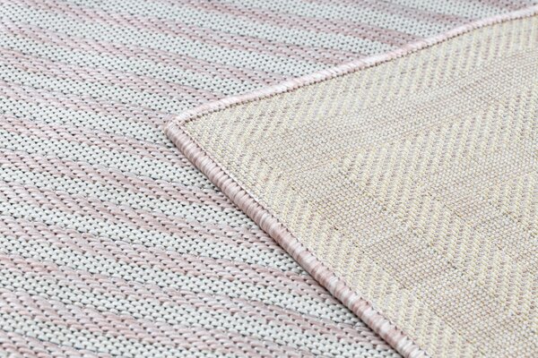 Dywany Łuszczów , Kusový koberec Sion Sisal Labirinth 22376 pink/ecru – na von aj na doma, 80x150, ružová, chodba / predsieň