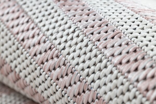 Dywany Łuszczów , Kusový koberec Sion Sisal Labirinth 22376 pink/ecru – na von aj na doma, 80x150, ružová, chodba / predsieň