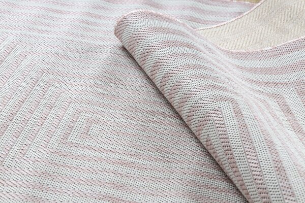 Dywany Łuszczów , Kusový koberec Sion Sisal Labirinth 22376 pink/ecru – na von aj na doma, 80x150, ružová, chodba / predsieň
