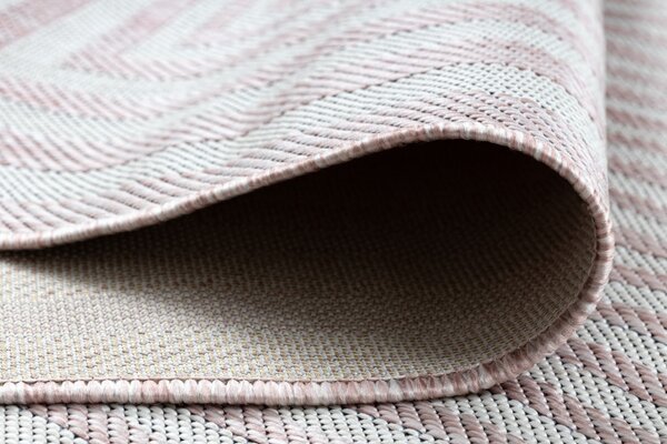 Dywany Łuszczów , Kusový koberec Sion Sisal Labirinth 22376 pink/ecru – na von aj na doma, 80x150, ružová, chodba / predsieň