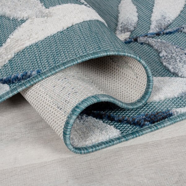 Flair Rugs , Kusový koberec Plaza Willow Blue – na von aj na doma, 120x170, modrá, exteriér