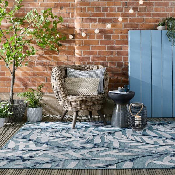 Flair Rugs , Kusový koberec Plaza Willow Blue – na von aj na doma, 120x170, modrá, exteriér