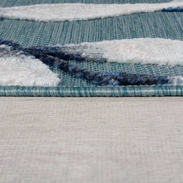 Flair Rugs , Kusový koberec Plaza Willow Blue – na von aj na doma, 120x170, modrá, exteriér