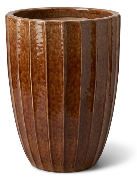 Keramický kvetináč Hugo Brúsený bronz - ručne vyrábaný glazovaný kvetináč z keramiky XXL: 55 x 71 cm