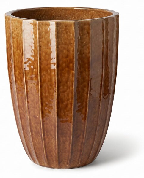 Keramický kvetináč Hugo Brúsený bronz - ručne vyrábaný glazovaný kvetináč z keramiky XXL: 55 x 71 cm