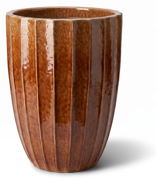 Keramický kvetináč Hugo Brúsený bronz - ručne vyrábaný glazovaný kvetináč z keramiky XXL: 55 x 71 cm