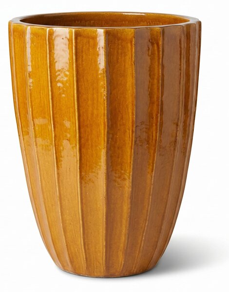 Keramický kvetináč Hugo Brúsený bronz - ručne vyrábaný glazovaný kvetináč z keramiky D: 36 x 50 cm