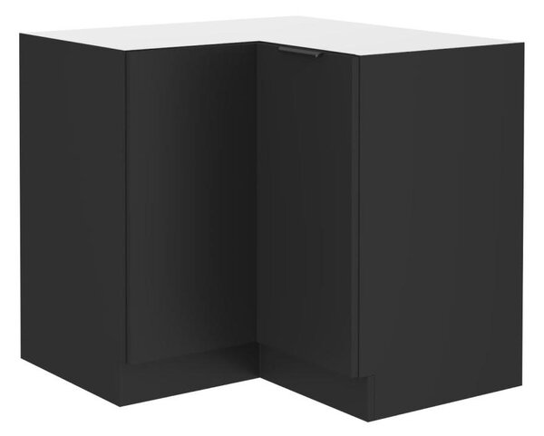 NovýNábytok.sk Dolná rohová kuchynská skrinka Sobera 90x90 DN 2F BB (čierna) . Vlastná spoľahlivá doprava až k Vám domov. 1096992