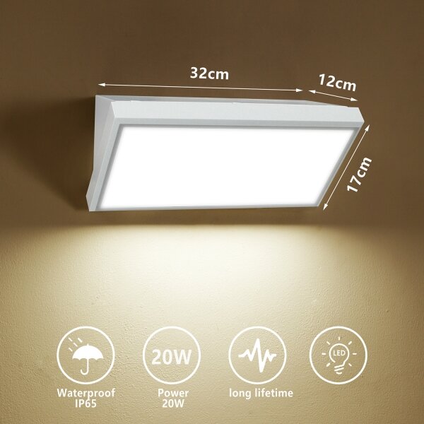 Brilagi - LED Vonkajšie nástenné svietidlo TRIANGLE LED/20W/230V biela IP65