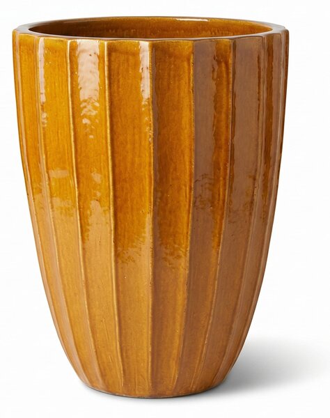 Keramický kvetináč Hugo Brúsený bronz - ručne vyrábaný glazovaný kvetináč z keramiky D: 36 x 50 cm