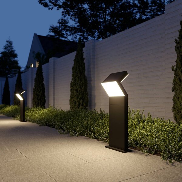 Arcchio LED podstavec Havin, antracitová farba, kov, 60 cm, Čierna, Hliník, Moderný, Vonkajčie stĺpové osvetlenie